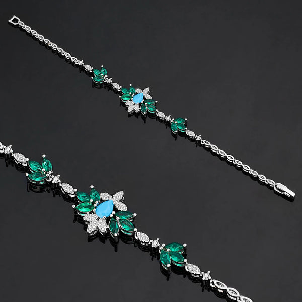 Exquisite Turquoise Dubai Jewelry Sets for Wedding Bridal Wedding Party 4 Pieces Set Accessories