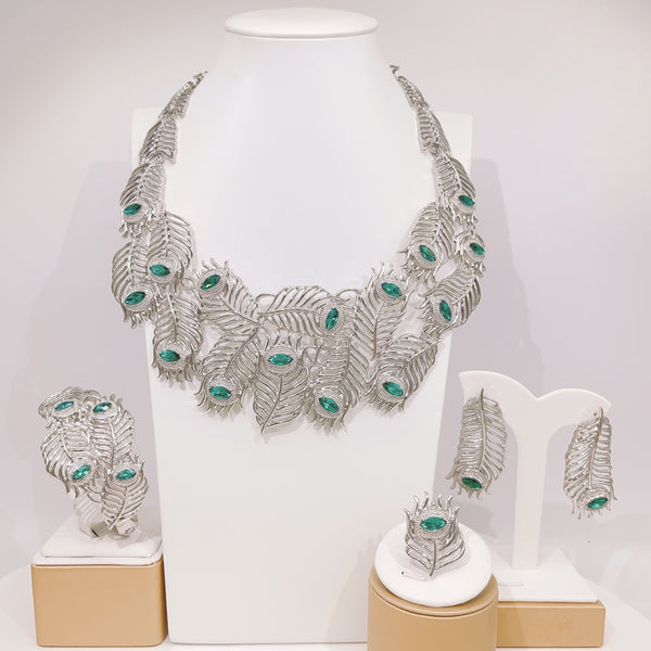 Women's Necklace Jewelry Set Dubai Gold Plated Earrings Bracelet Italian Designer Styles