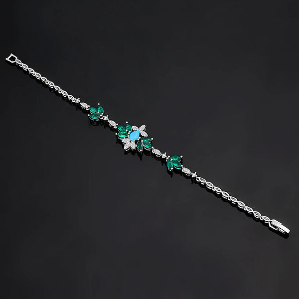 Exquisite Turquoise Dubai Jewelry Sets for Wedding Bridal Wedding Party 4 Pieces Set Accessories