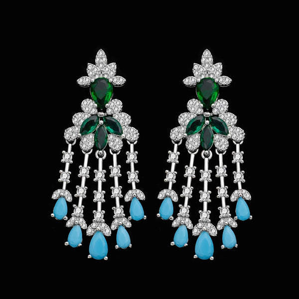 Exquisite Turquoise Dubai Jewelry Sets for Wedding Bridal Wedding Party 4 Pieces Set Accessories