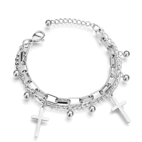 Stainless Steel Love Heart Bracelets For Women Party Gift Fashion Chain Charm Bracelets Jewelry