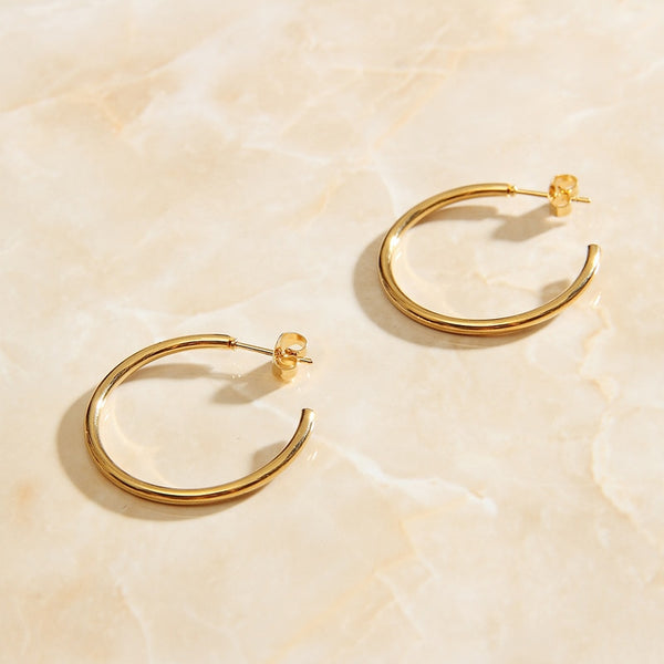 Gold Color Perfume Women's Hoop Earrings Circular Geometric
