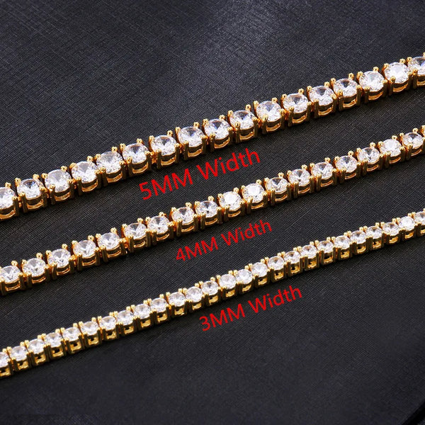 Hip Hop 1 Row Copper Tennis Bracelet Micro Pave Cubic Zircon Bling Men's & Women's Bracelet Jewelry 7inch 8inch