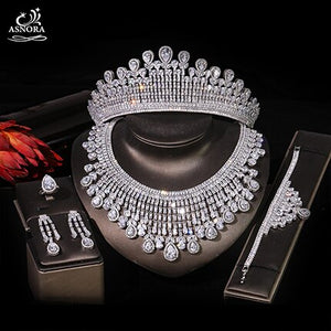 Bridal Jewelry Set, Cubic Zirconia 4-piece Jewelry Set Necklace
