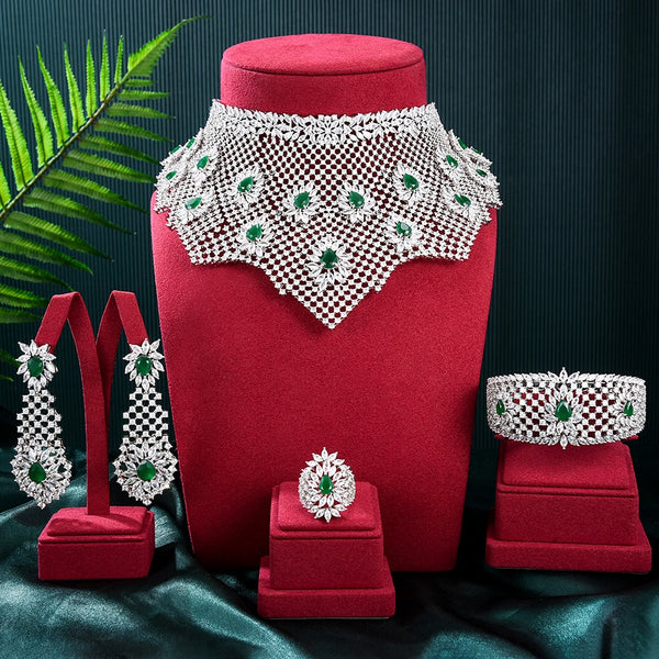 Big Luxury UAE Dubai Bridal Jewelry Sets For Women Wedding Party Nigerian African Choker Necklace Earring