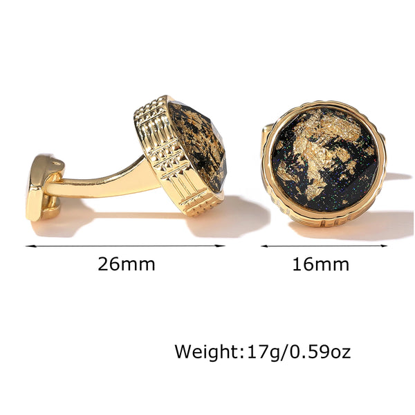 Cufflinks Gold Color Round Tuxedo Formal Shirt Cuff Links Button for Men Wedding Gifts Jewelry