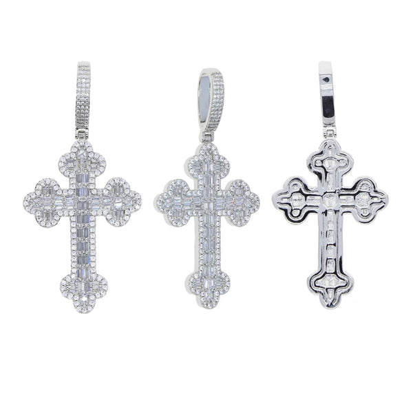 Men's & Women's Hip Hop Cross Pendant Necklace Full Paved Sparking Cubic Zircon Rope Chain Iced Out Bling CZ Jewelry Fashion Gift