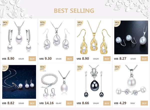 Natural Freshwater Pearl In Cage Pendant Necklace Drop Earrings & Pendant Jewelry Set for Women