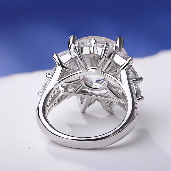 Moissanite Ring For Women 3CT/10CT D Color 100% 925 Sterling Silver Plated Engagement Wedding Bride Diamond Rings