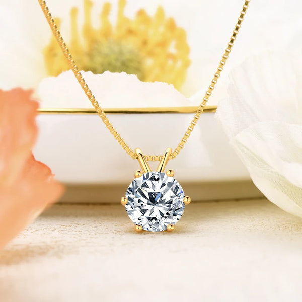 18K Gold Plated Jewelry Set 3.0ctw D Color Moissanite for Women Men Real 925 Silver Stud Earrings Pendant Necklace