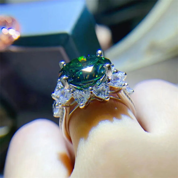 Moissanite Ring For Women 3CT/10CT D Color 100% 925 Sterling Silver Plated Engagement Wedding Bride Diamond Rings