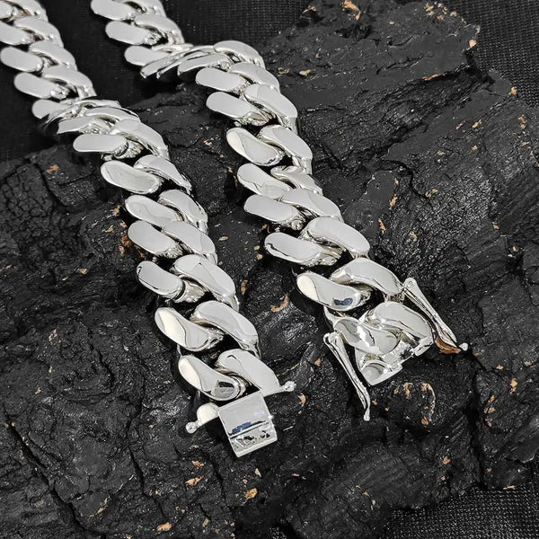 Wide Hip Hop Bling Gold Plated Round Heavy Miami Cuban Link Chain Chunky Necklaces For Men 22mm