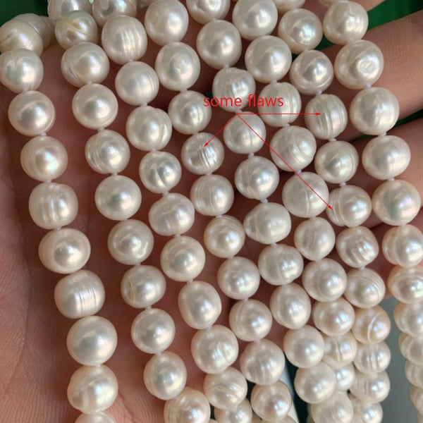 Natural Pearl Necklaces 9-10mm Freshwater Pearl Jewelry 925 Sterling Silver Necklace For Women