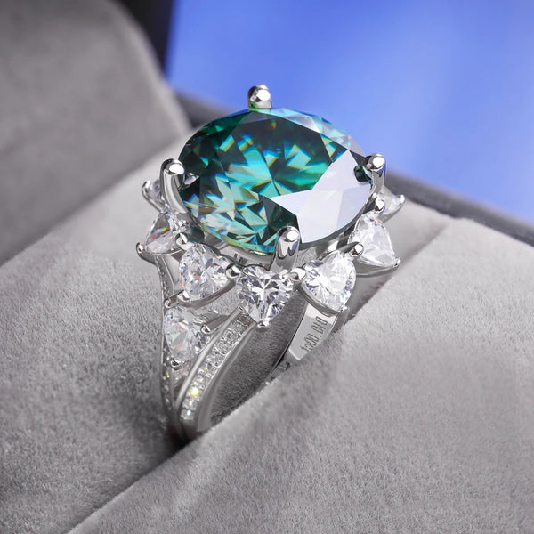 Moissanite Ring For Women 3CT/10CT D Color 100% 925 Sterling Silver Plated Engagement Wedding Bride Diamond Rings