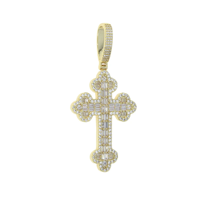 Men's & Women's Hip Hop Cross Pendant Necklace Full Paved Sparking Cubic Zircon Rope Chain Iced Out Bling CZ Jewelry Fashion Gift
