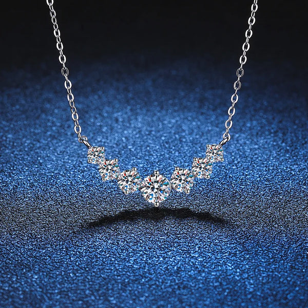 Moissanite Necklace For Woman Fine Jewelry With Certificates 925 Sterling Sliver Plated 18k White Gold Necklace