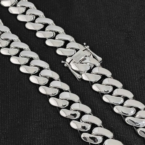 Wide Hip Hop Bling Gold Plated Round Heavy Miami Cuban Link Chain Chunky Necklaces For Men 22mm