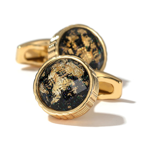 Cufflinks Gold Color Round Tuxedo Formal Shirt Cuff Links Button for Men Wedding Gifts Jewelry