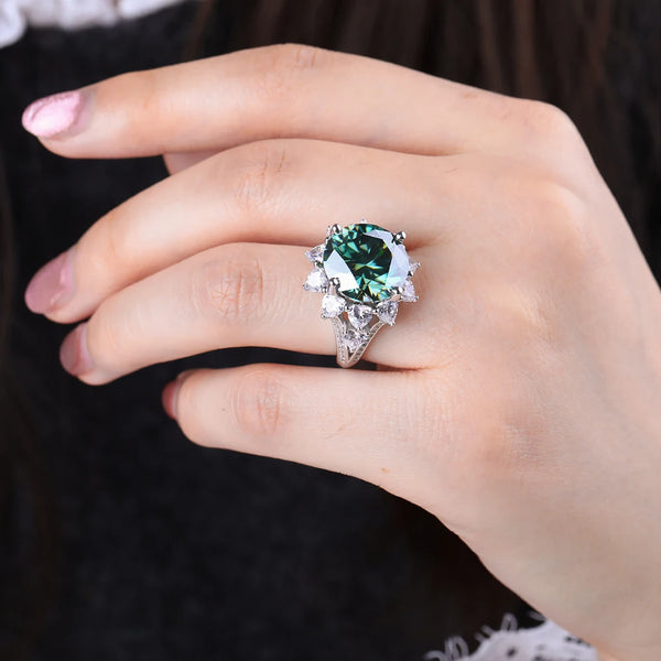 Moissanite Ring For Women 3CT/10CT D Color 100% 925 Sterling Silver Plated Engagement Wedding Bride Diamond Rings