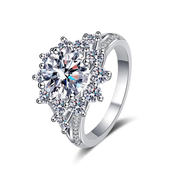 Moissanite Ring For Women 3CT/10CT D Color 100% 925 Sterling Silver Plated Engagement Wedding Bride Diamond Rings
