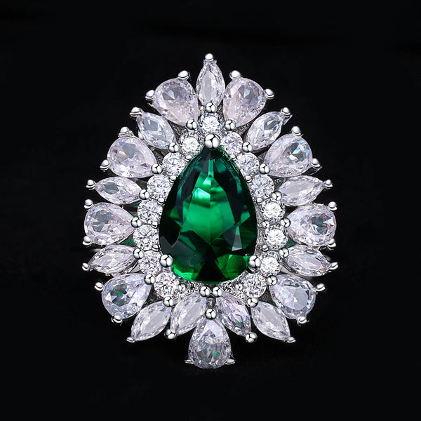 Zircon Luxury 3A 4-piece Bridal Wedding Jewelry Set Crystal Necklace Set Dubai Jewelry Set