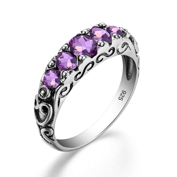 Pure Sterling Silver Women's Ring With Mystic Topaz Vintage Jewelry