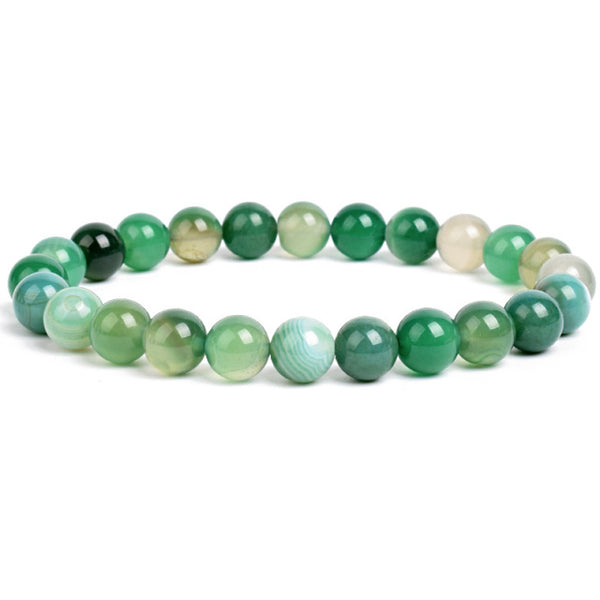 Natural Stone Bracelet Crystal Jades Bead Bangle Polished 8mm Trendy Jewelry